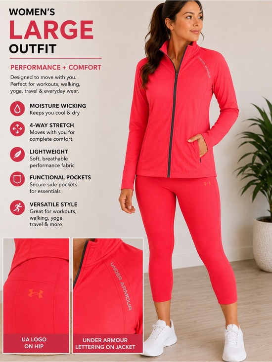 Under Armour Pants - Under Armour Women's Bright Coral Performance Capris & Jacket Set